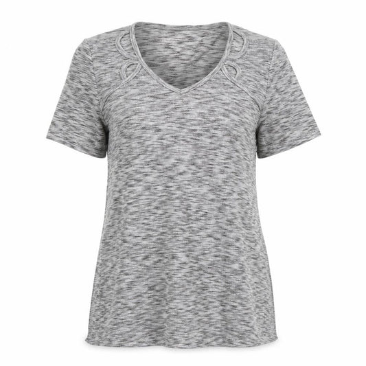 Front view of Papaya women’s grey basic polo, size UK 10