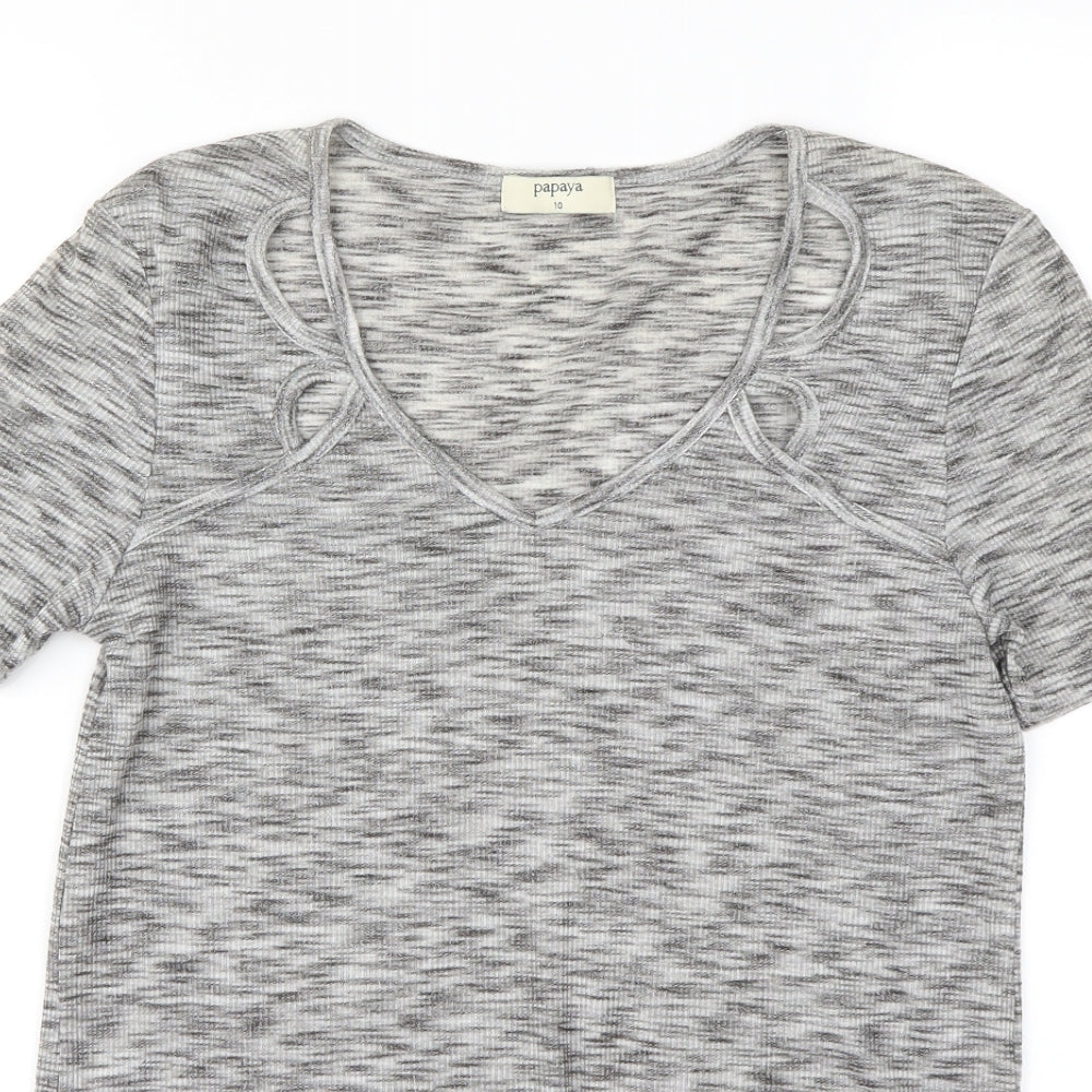 Papaya Womens Grey   Basic Polo Size 10