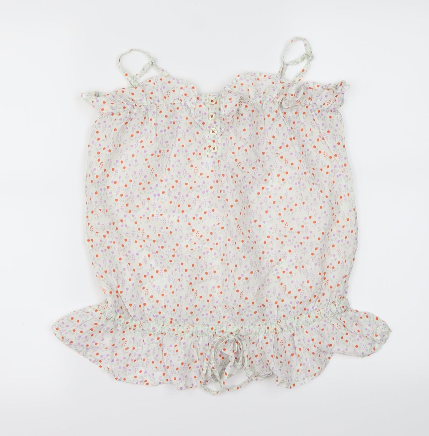 River Womens White Floral  Basic T-Shirt Size 6