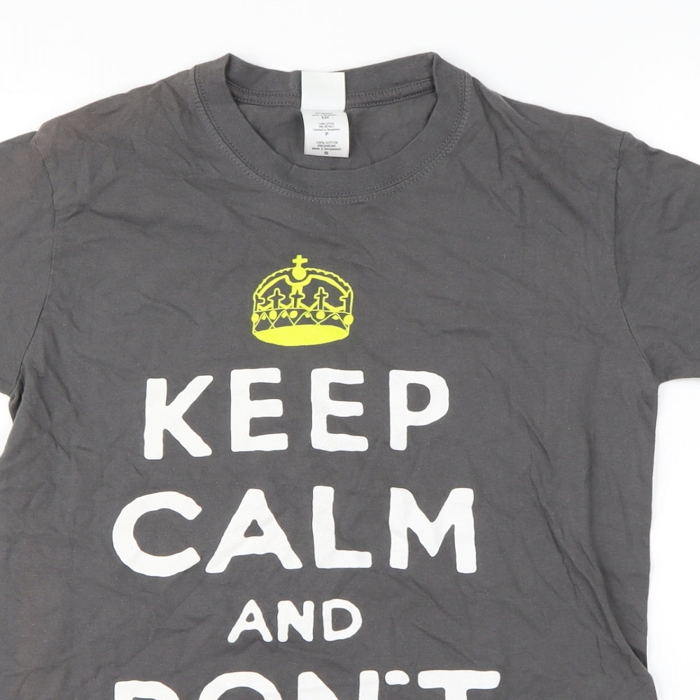 Gildan Mens Grey    T-Shirt Size S