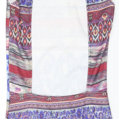 Brand and care label for Kiah women’s multicoloured floral bodycon, size UK 12