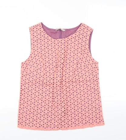 Additional front view of TU women’s pink geometric basic blouse, size UK 8