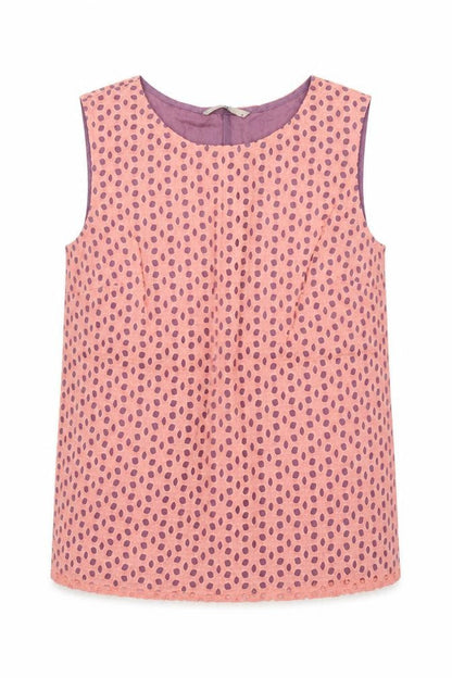 Front view of TU women’s pink geometric basic blouse, size UK 8