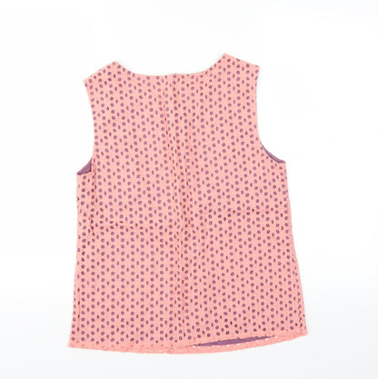 Back view of TU women’s pink geometric basic blouse, size UK 8