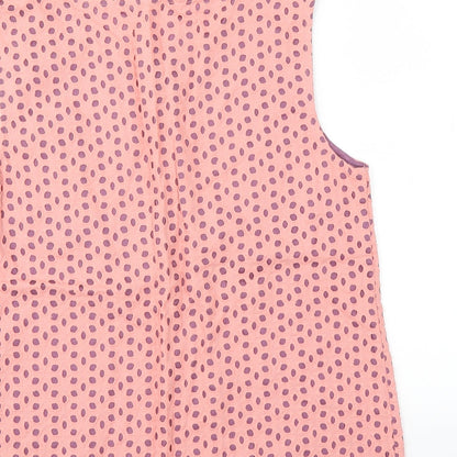 Brand and care label for TU women’s pink geometric basic blouse, size UK 8