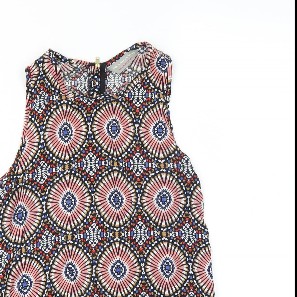 Dorothy Perkins Womens Multicoloured Geometric  Basic Blouse Size 8