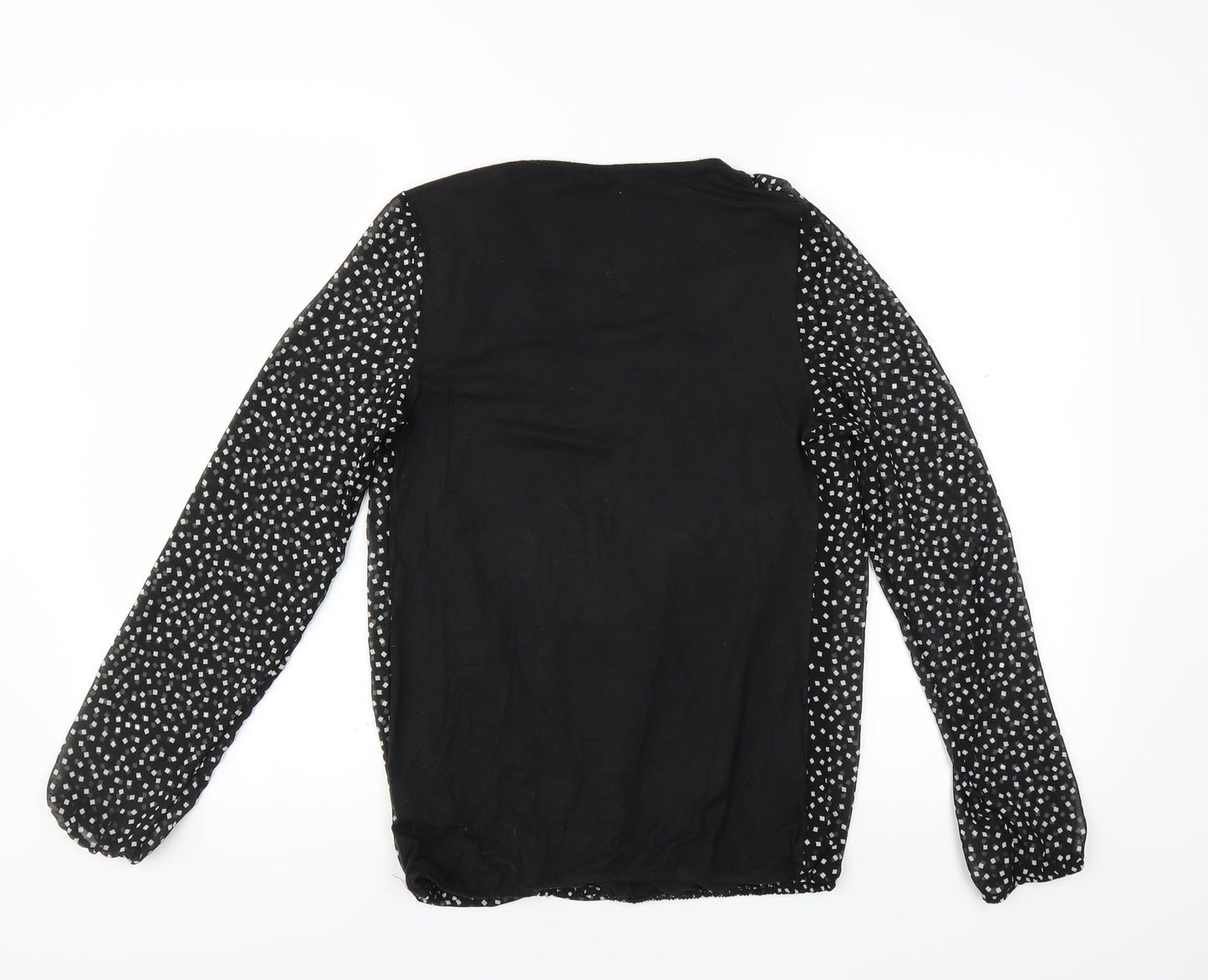 George Womens Black Geometric  Basic Blouse Size 8