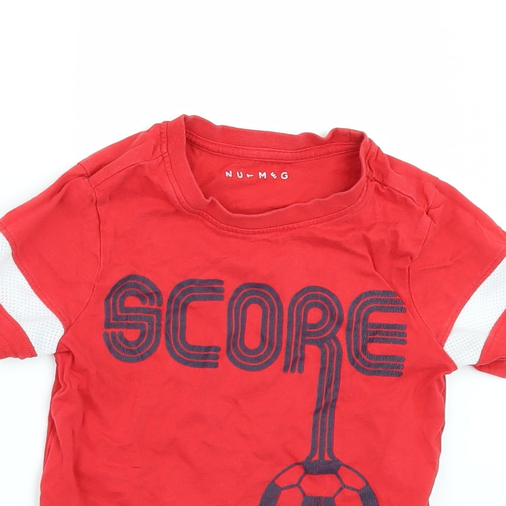 Nutmeg Boys Red   Basic T-Shirt Size 5-6 Years