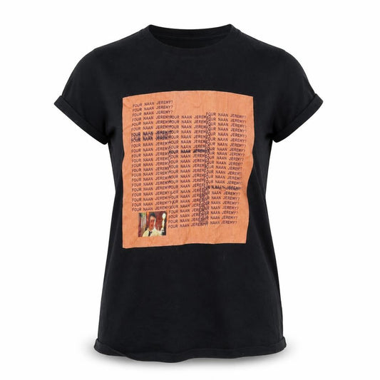 Front view of Bella women’s black basic t-shirt, size S
