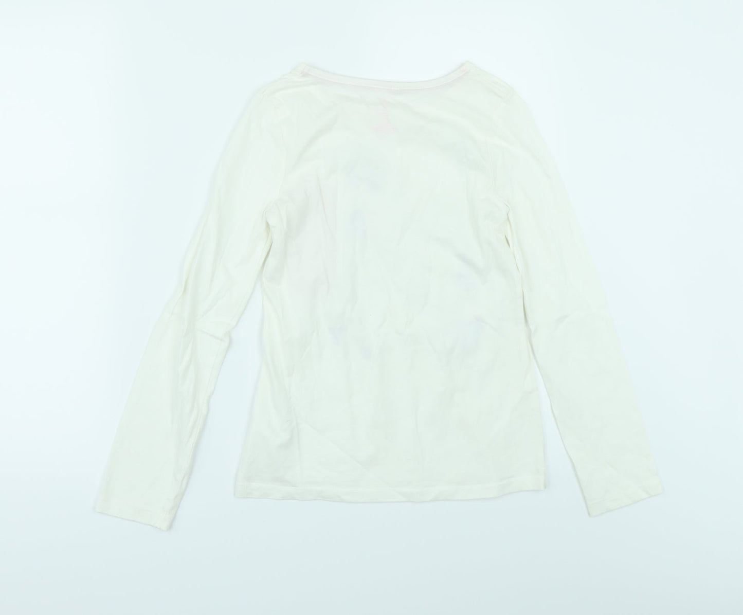 Preworn Girls White   Basic T-Shirt Size 11-12 Years