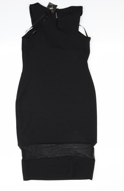 Back view of Primark women’s black a-line, size UK 10
