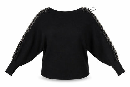 Front view of Finery women’s black jumper, size M