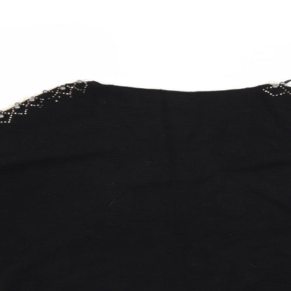 Close-up detail of Finery women’s black jumper, size M