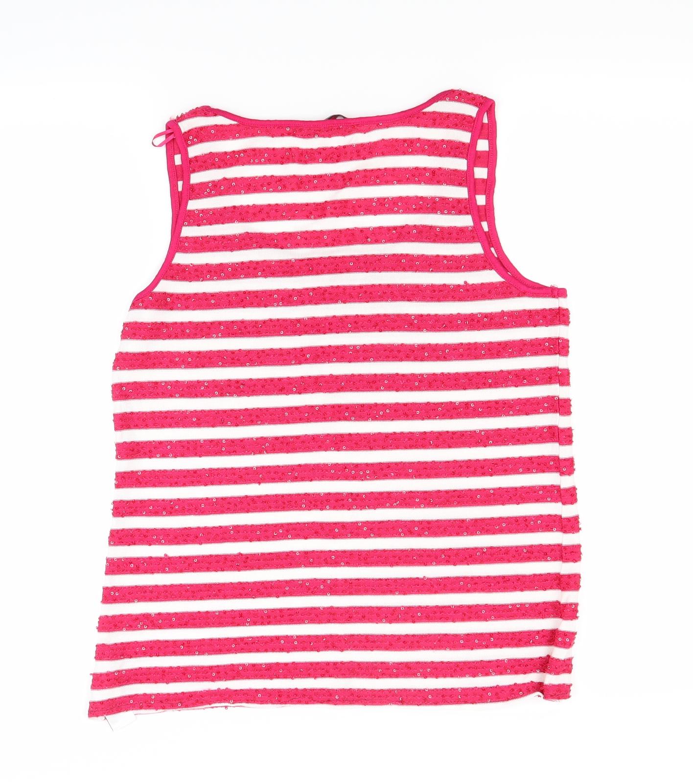 NEXT Womens Pink Striped  Basic Tank Size 10