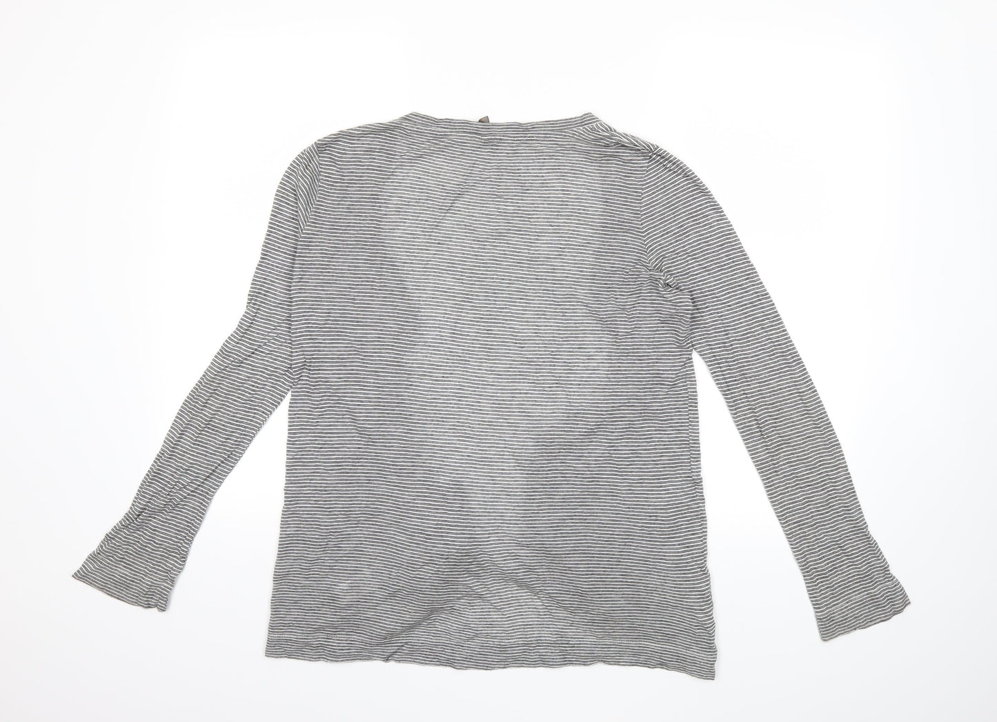 Topshop Womens Grey Striped  Cardigan Jumper Size 10