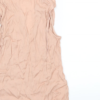 Brand and care label for H&M women’s pink basic blouse, size UK 6