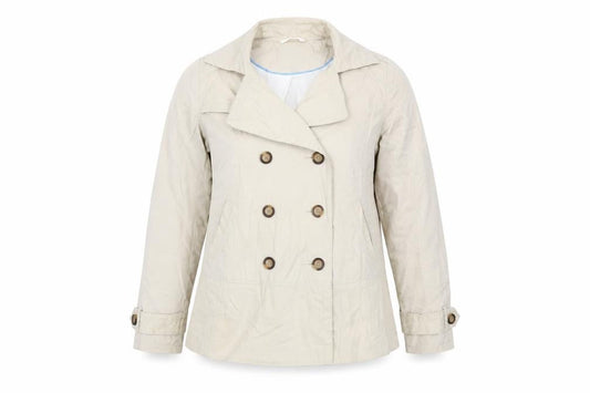 Front view of Next women’s white jacket coat, size UK 10