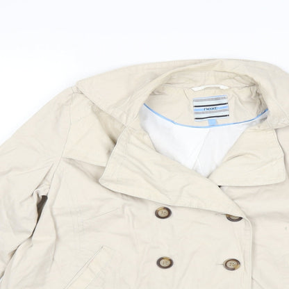 Close-up detail of Next women’s white jacket coat, size UK 10