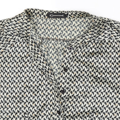Close-up detail of Cocomore women’s beige geometric basic blouse, size M