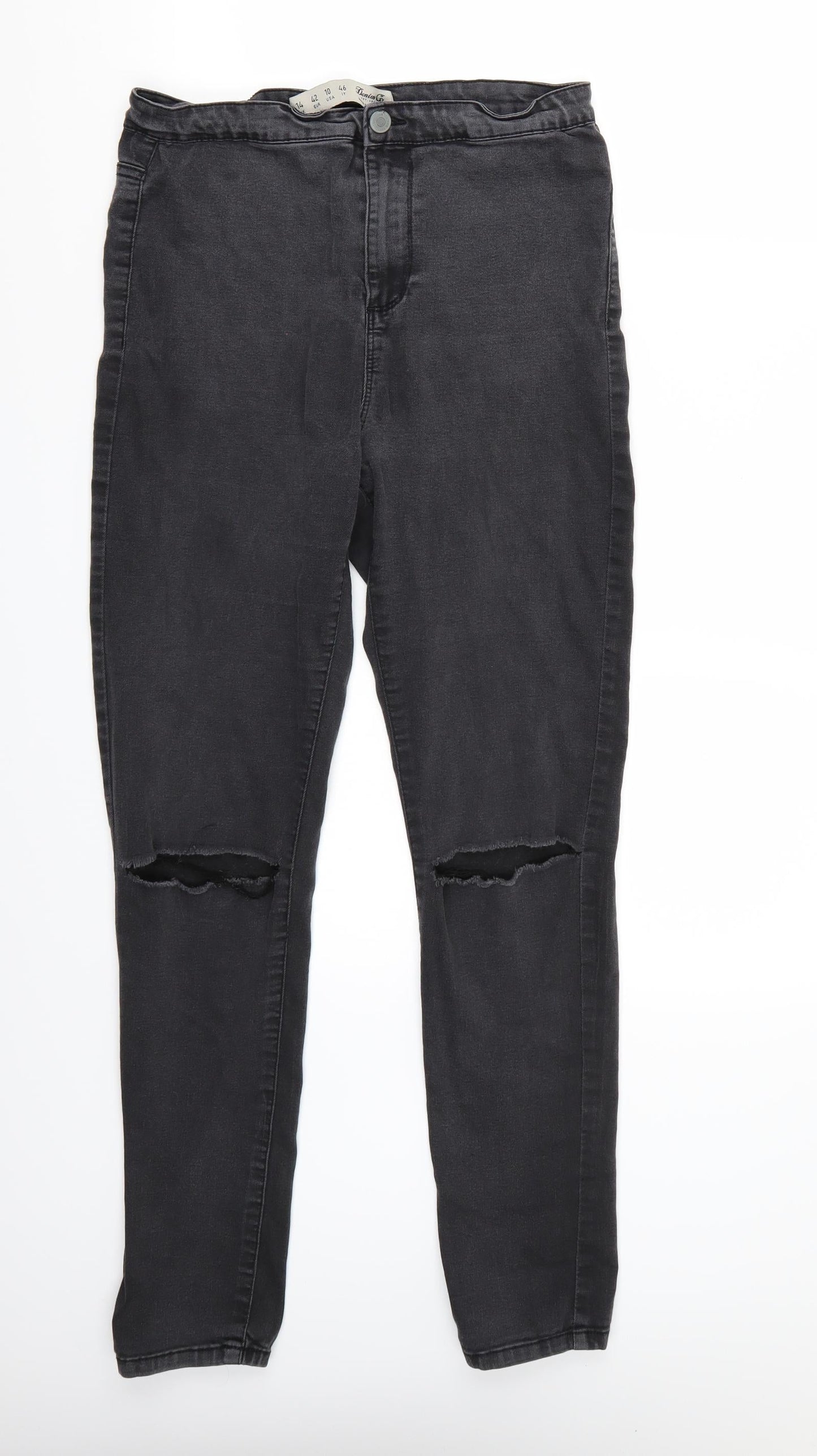 Denim & Co. Womens Black   Straight Jeans Size 14 L31 in
