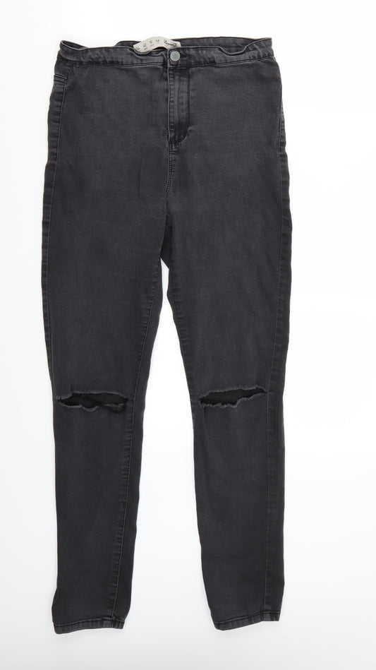 Denim & Co. Womens Black   Straight Jeans Size 14 L31 in