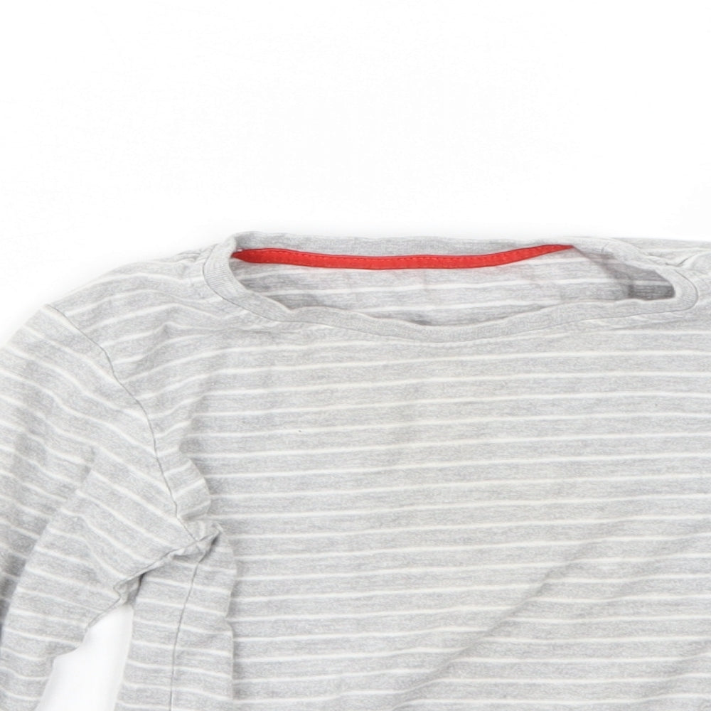 Matalan Boys Grey Striped  Basic T-Shirt Size 3 Years