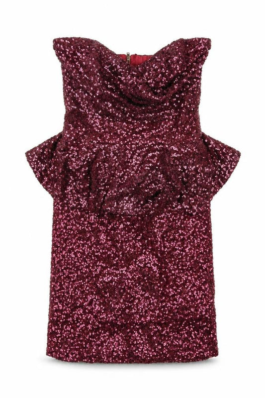 Front view of Mismo women’s purple a-line, size UK 8