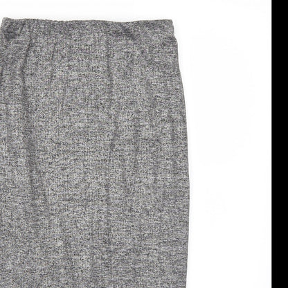 Close-up detail of River Island women’s grey a-line skirt, size UK 8