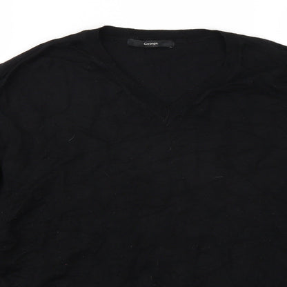 Close-up detail of George men’s black jumper, size XL