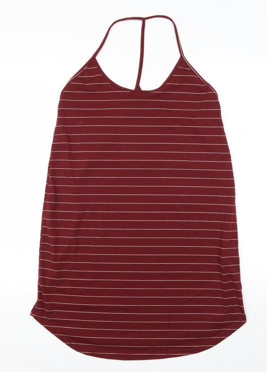 SheIn Womens Red Striped  Tank Dress  Size L