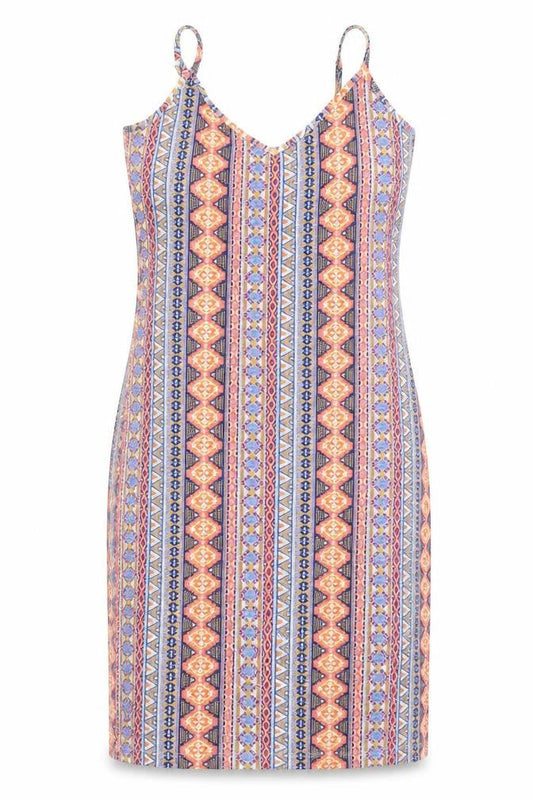 New Look Womens Blue Geometric  Tank Dress  Size 10
