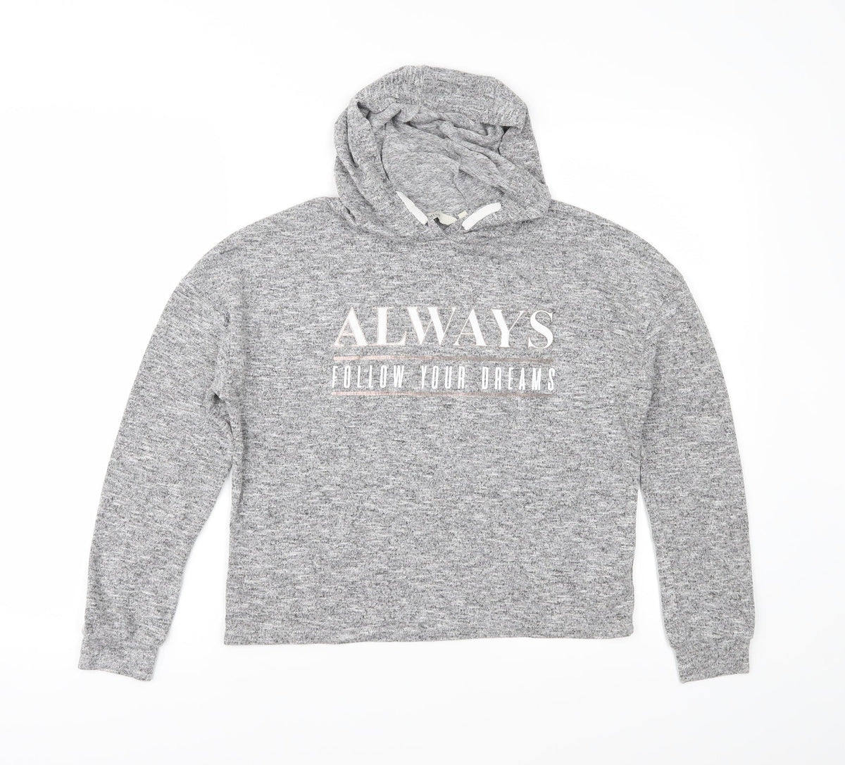 E-vie Girls Grey  Jersey Pullover Hoodie Size 11-12 Years