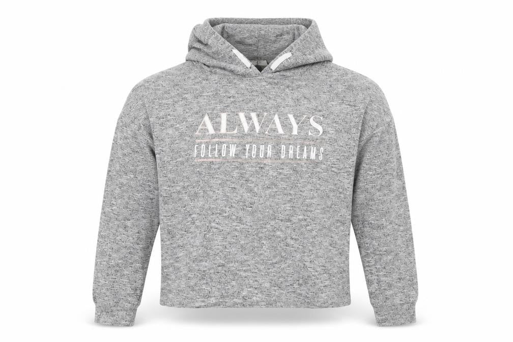 E-vie Girls Grey  Jersey Pullover Hoodie Size 11-12 Years