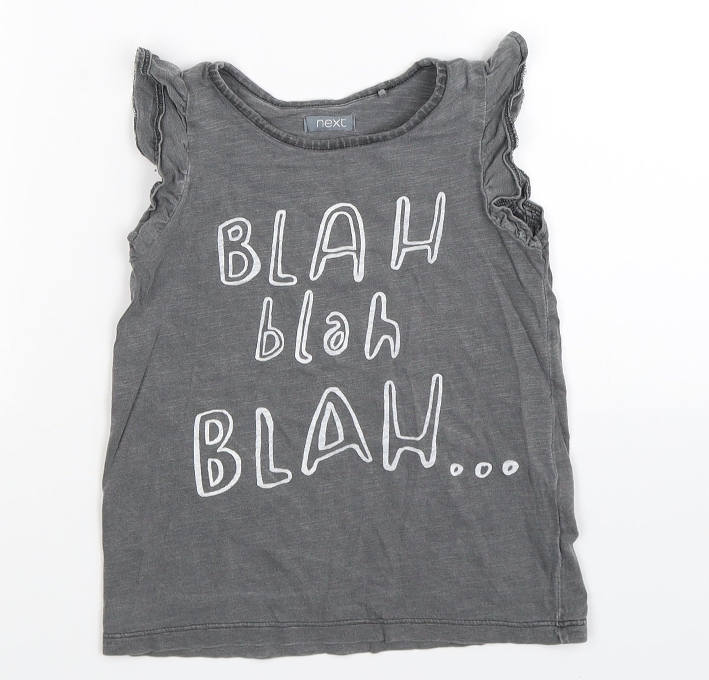 NEXT Girls Grey   Basic Tank Size 3-4 Years  - blah blah