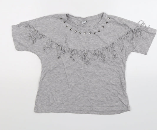 TU Girls Grey   Basic T-Shirt Size 7 Years