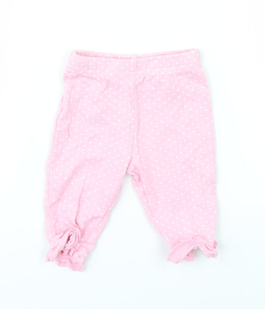 George Girls Pink Polka Dot  Jogger Leggings Size 0-3 Months