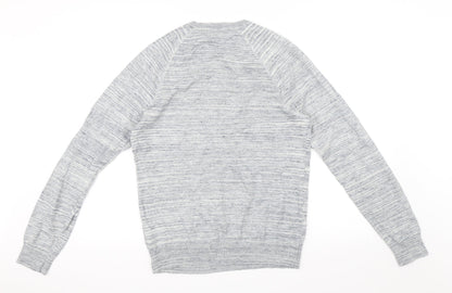Back view of H&M men’s blue jumper, size S
