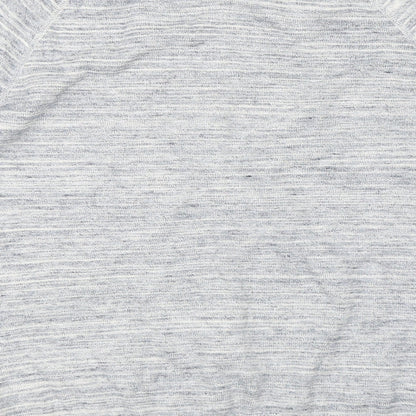Brand and care label for H&M men’s blue jumper, size S