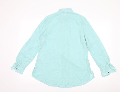 Back view of Marks & Spencer women’s blue basic blouse, size UK 8