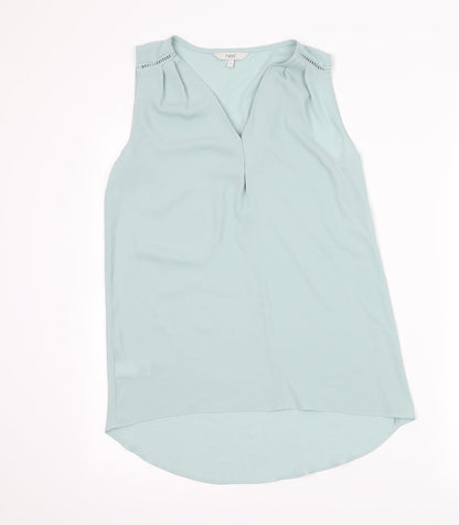 Front view of Next women’s green basic blouse, size UK 6
