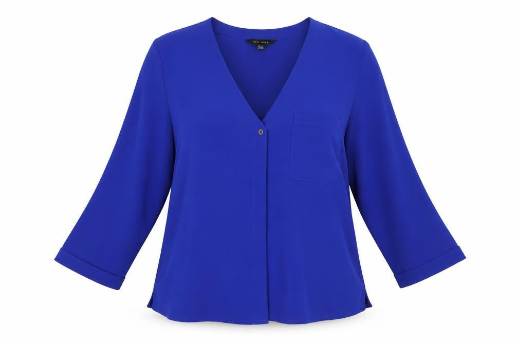 New Look Womens Blue   Basic Button-Up Size 14