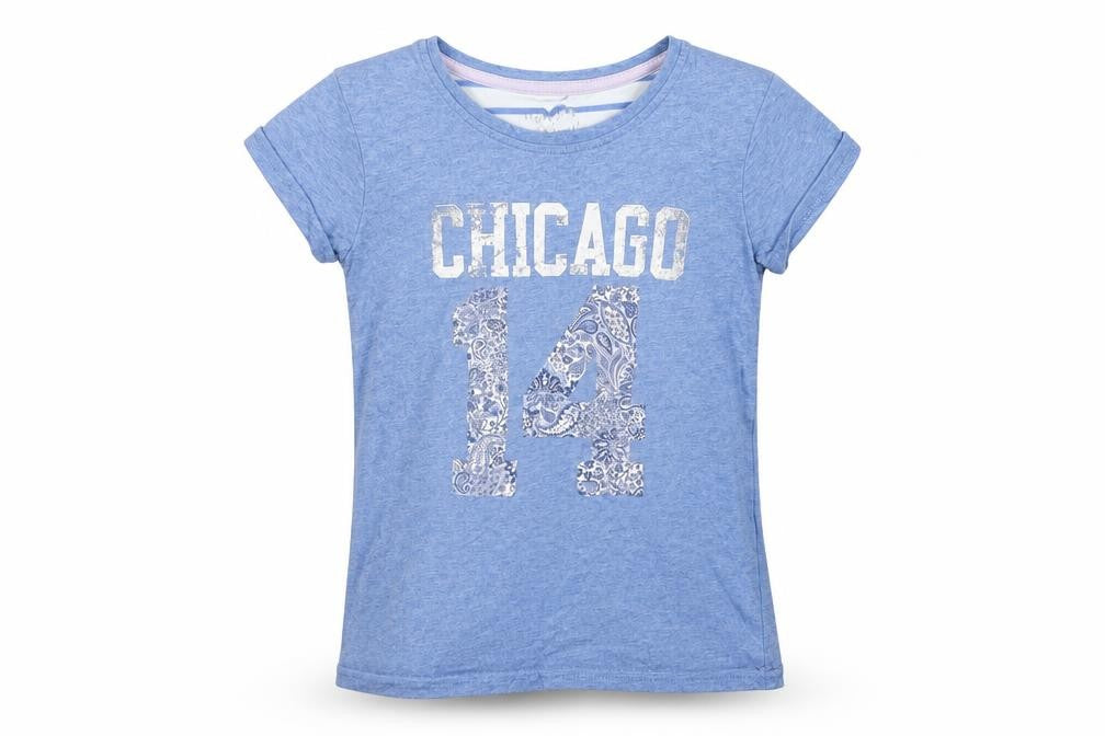 NEXT Girls Blue   Basic T-Shirt Size 7 Years  - graphic