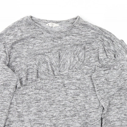 Close-up detail of Candy Couture girls’ grey jumper, size 13, years