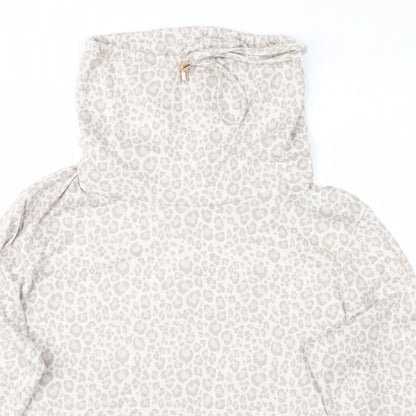 Close-up detail of F&F women’s beige animal print jumper, size L