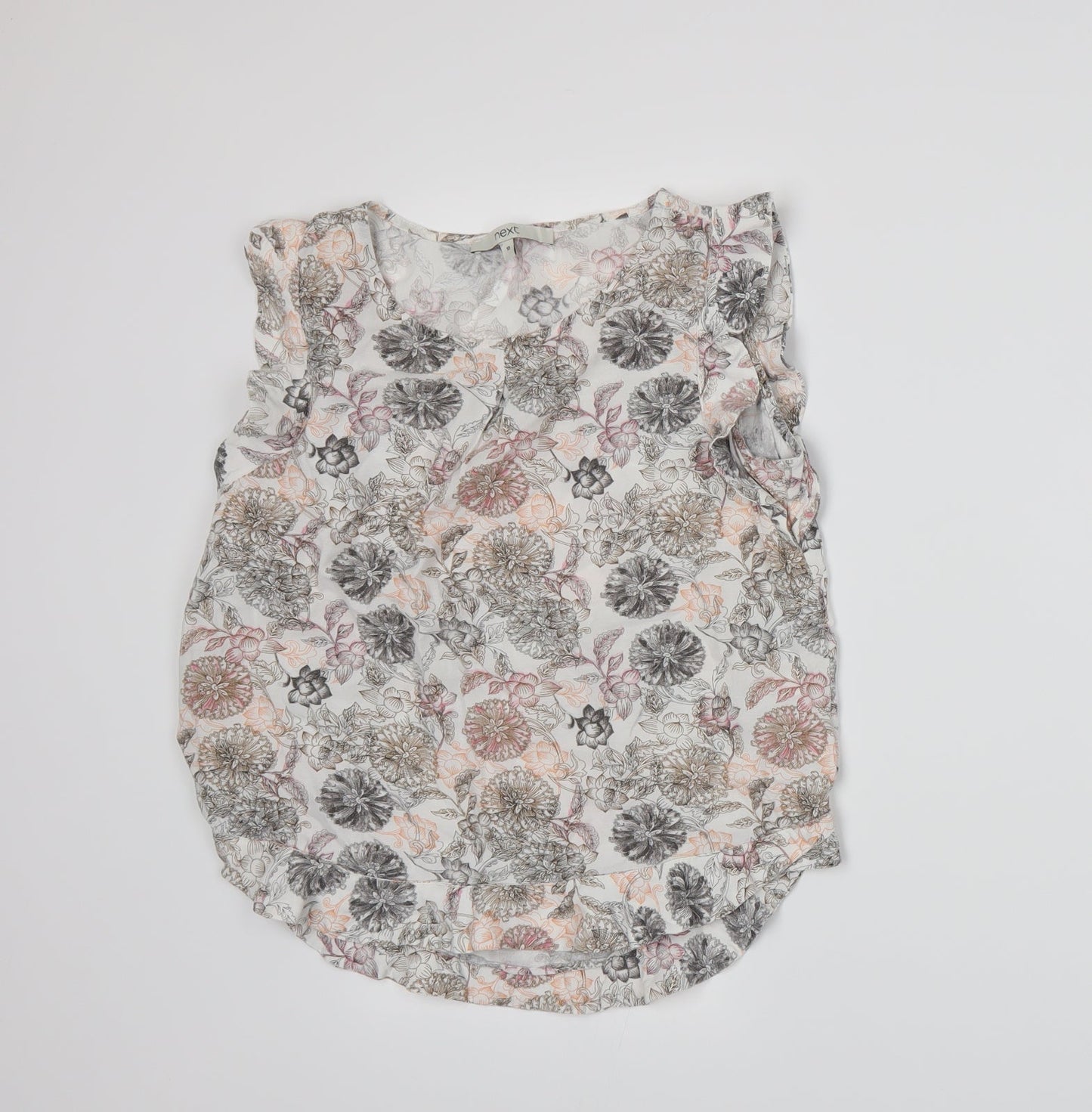 NEXT Womens White Floral  Basic Tank Size 10