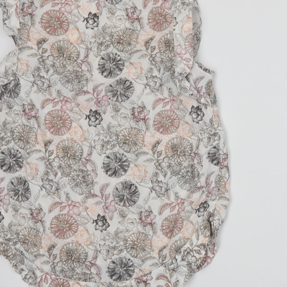 NEXT Womens White Floral  Basic Tank Size 10