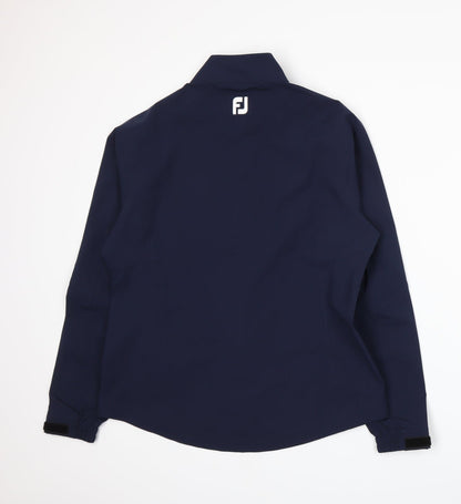 Back view of FJ women’s blue jacket, size UK 12