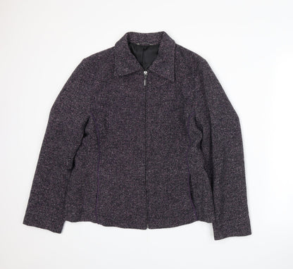 Additional front view of Marks & Spencer women’s purple jacket, size UK 14