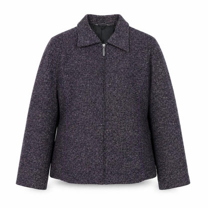 Front view of Marks & Spencer women’s purple jacket, size UK 14