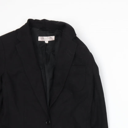 Close-up detail of French Connection women’s black jacket suit jacket, size UK 6